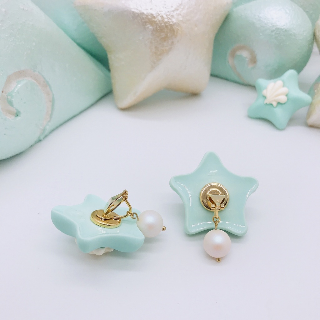 ヒトデ パール イヤリング スカイ