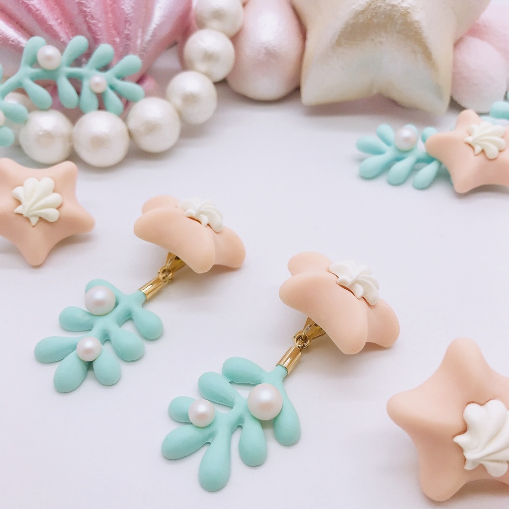 ヒトデ プラント イヤリング