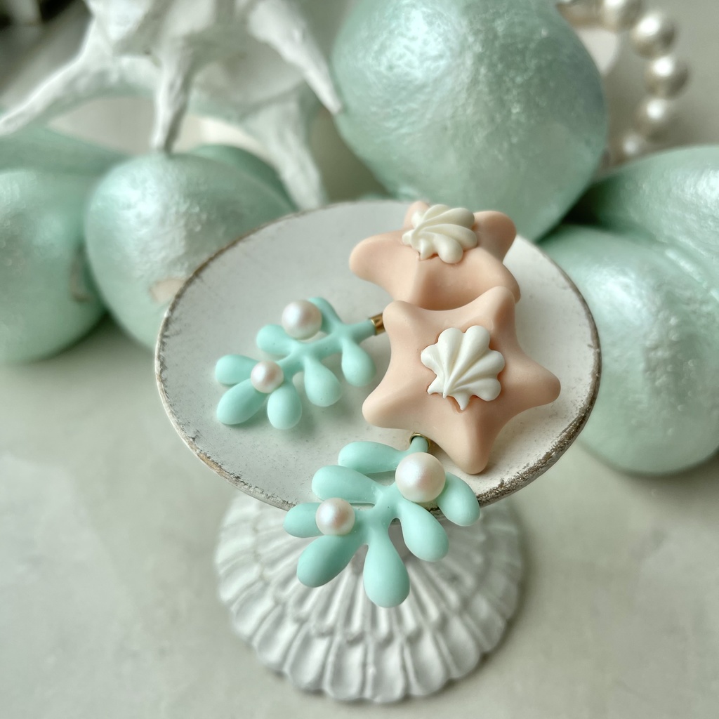 ヒトデ プラント イヤリング