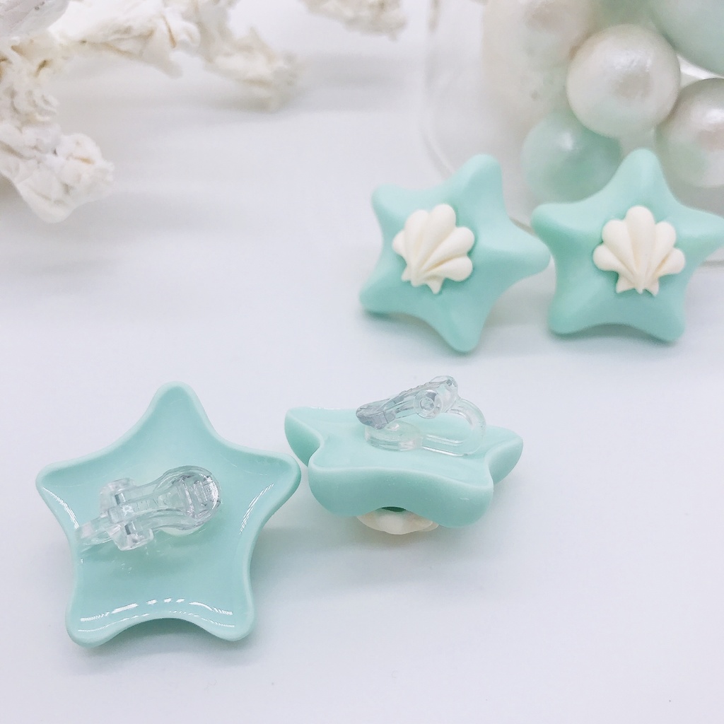 学生割引•アレルギー体質用 イヤクリップ ヒトデ スカイ