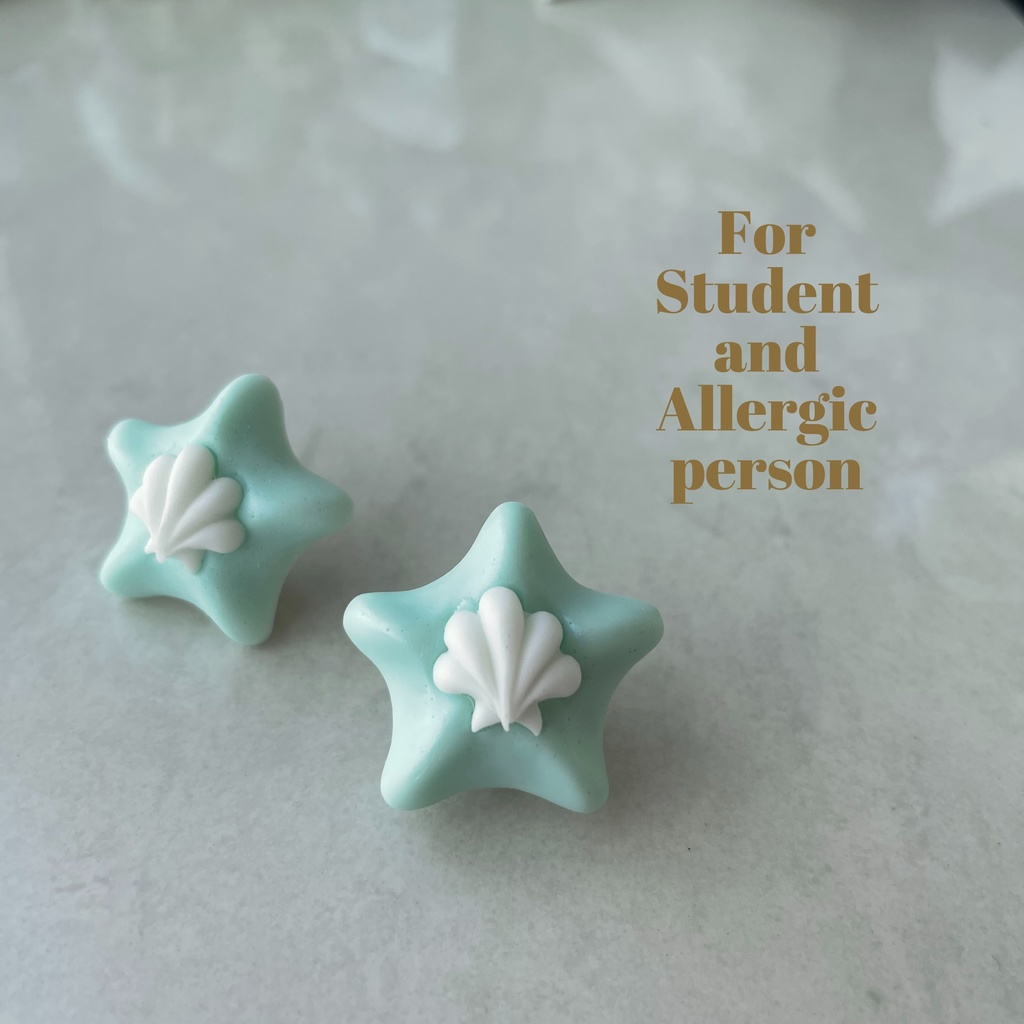 学生割引•アレルギー体質用 イヤクリップ ヒトデ スカイ