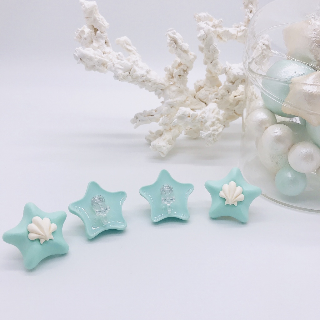 学生割引•アレルギー体質用 イヤクリップ ヒトデ スカイ