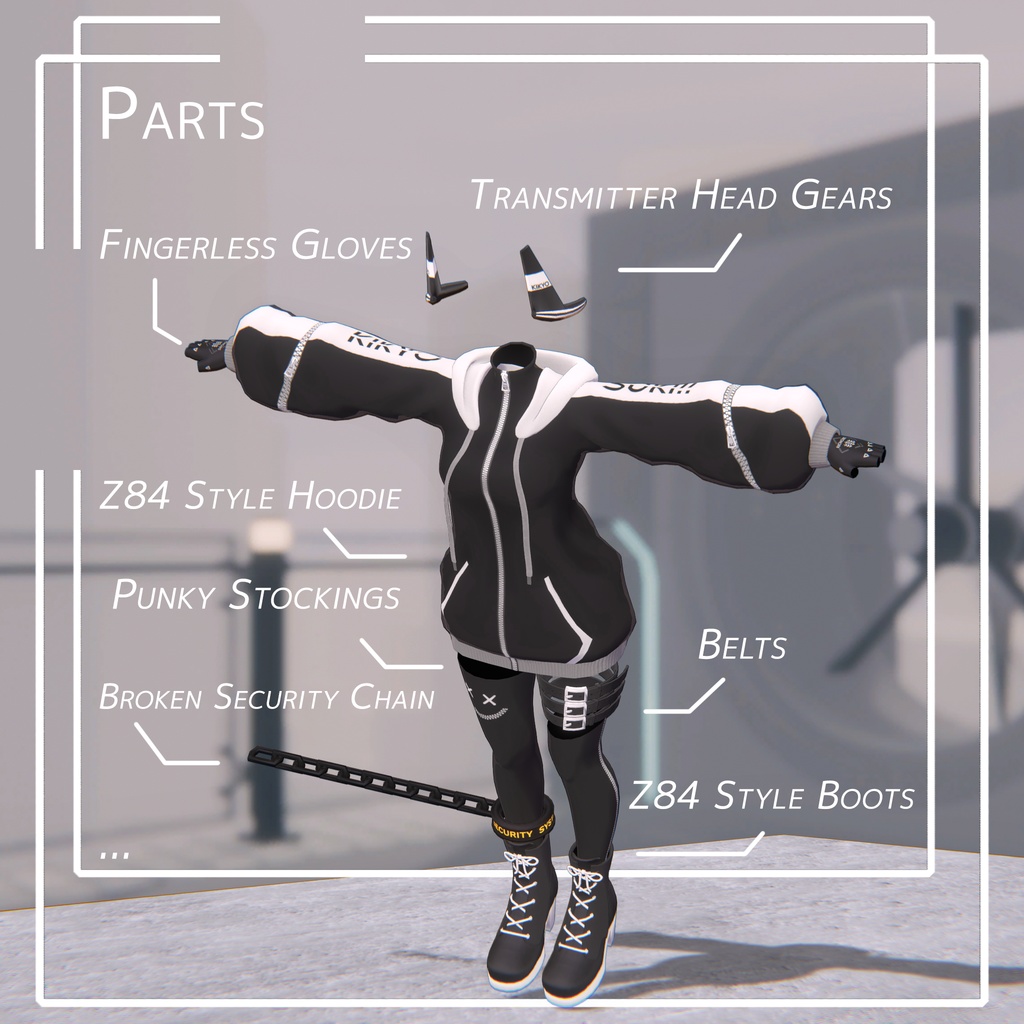 Kikyo Z84 Zip Up Hoodie ・ 桔梗Z84ジップアップフード