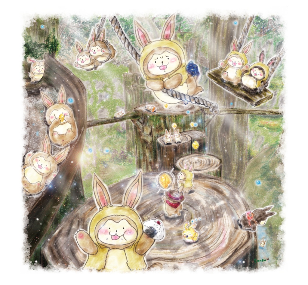 森林もリリーパタオルハンカチ