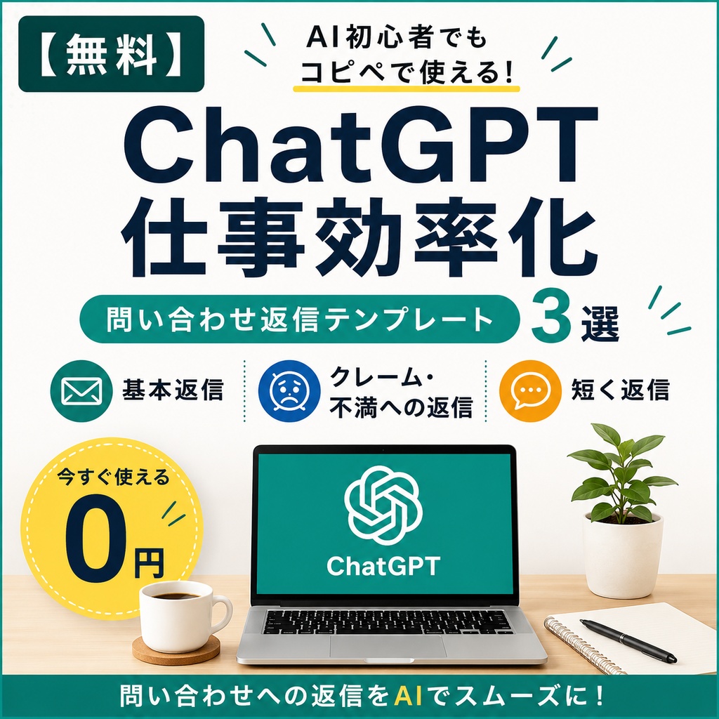 【無料】ChatGPT仕事効率化|個人事業主向け・問い合わせ返信テンプレート3選