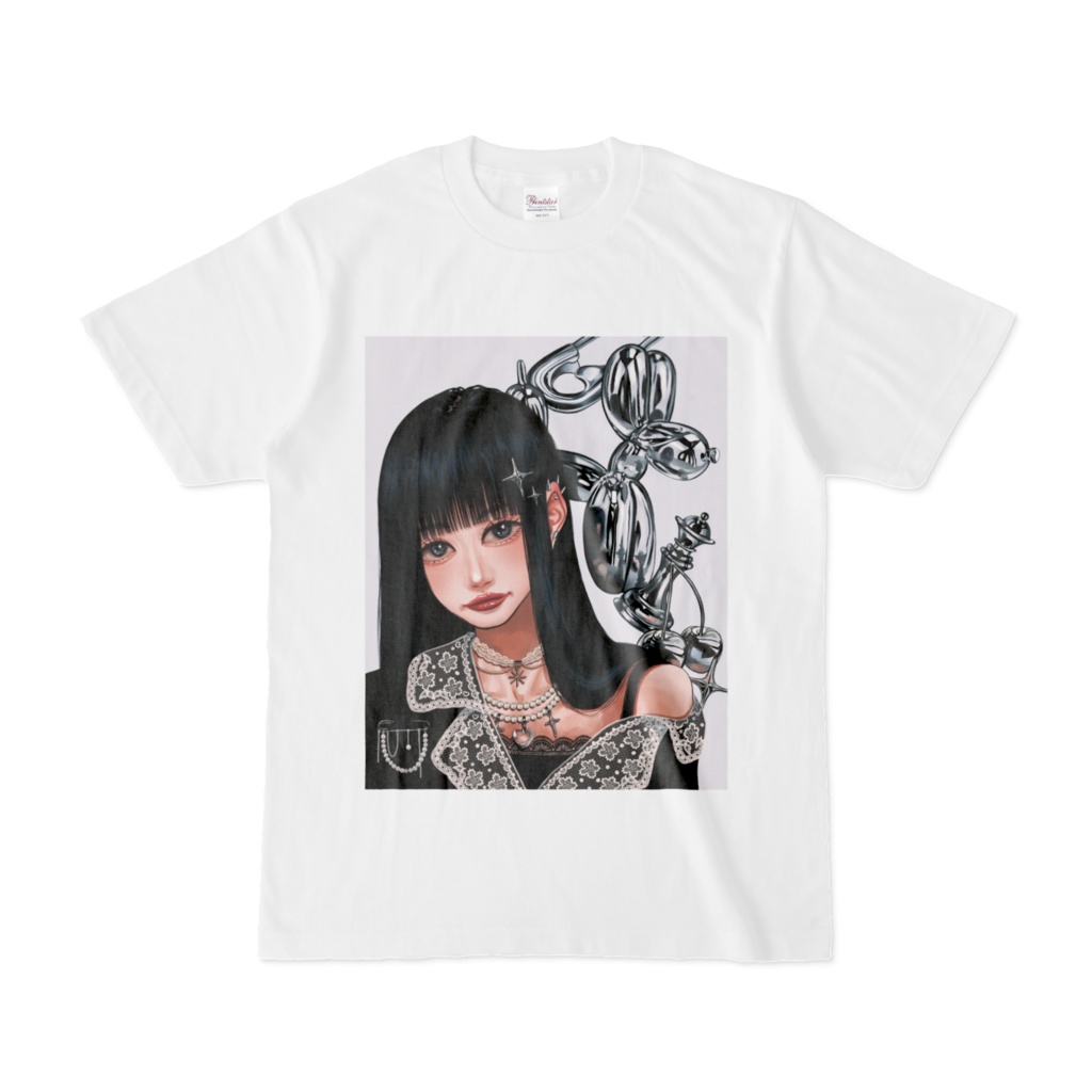 可愛い女の子Tシャツ【白】