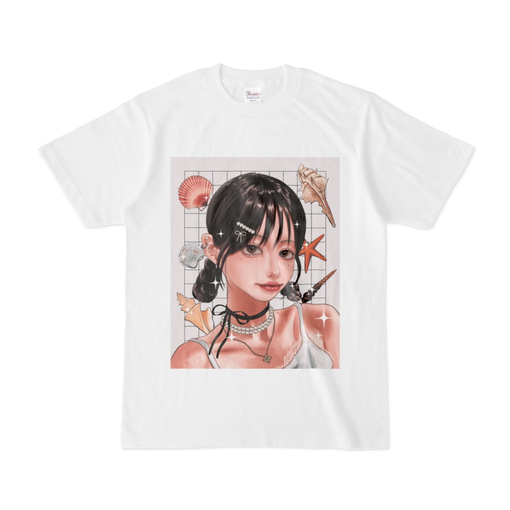 可愛い女の子Tシャツ【白】