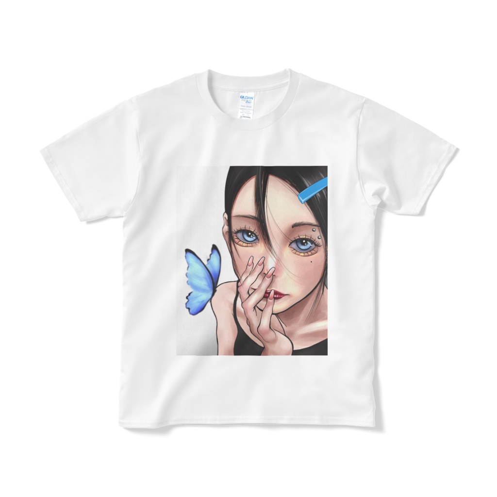 蝶々女の子Tシャツ【白】
