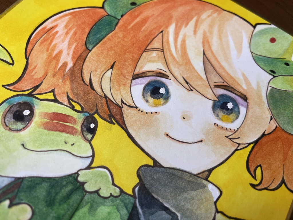 【ミニ色紙原画】昼森とココちゃん①