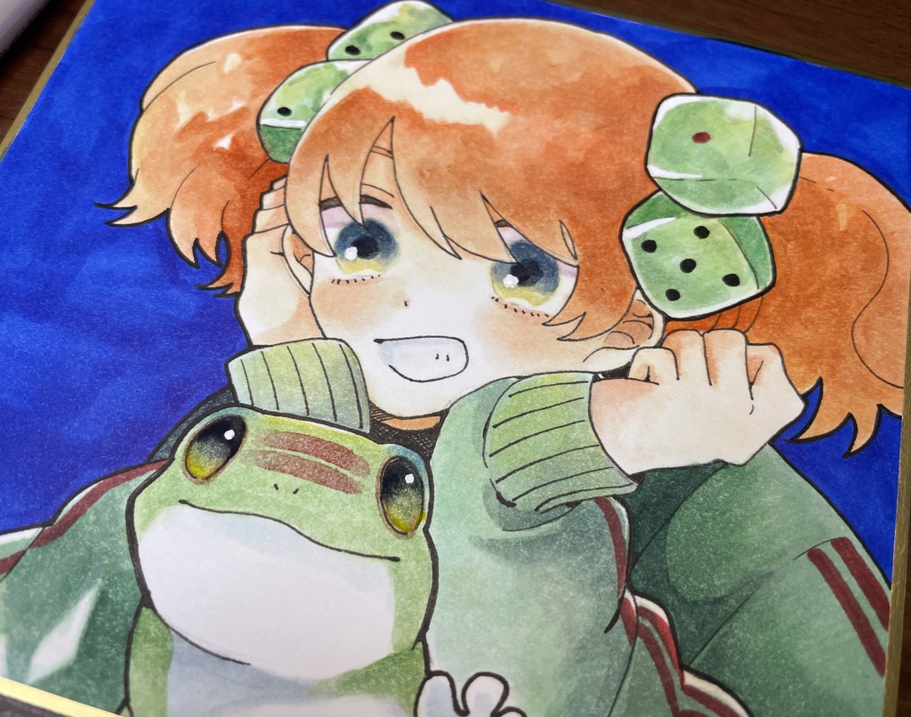 【ミニ色紙原画】昼森とココちゃん➁