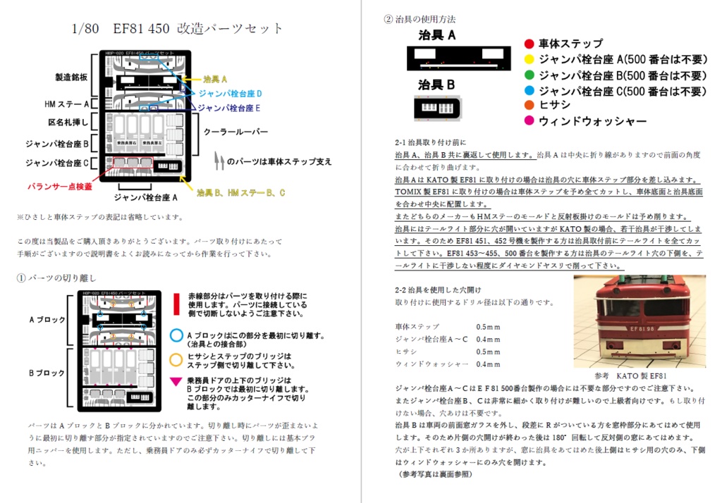 1/80 EF81 450番台改造パーツセット