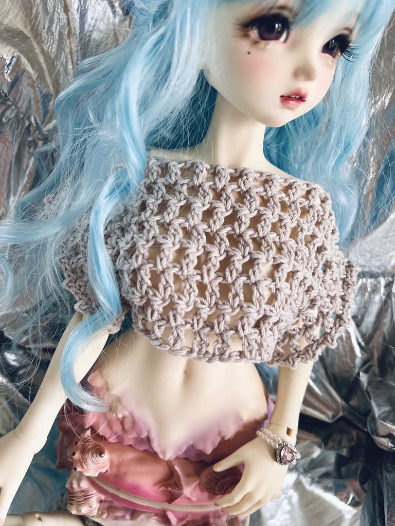 短袖 クロップドメッシュトップス［SD/MercyDoll1/3］
