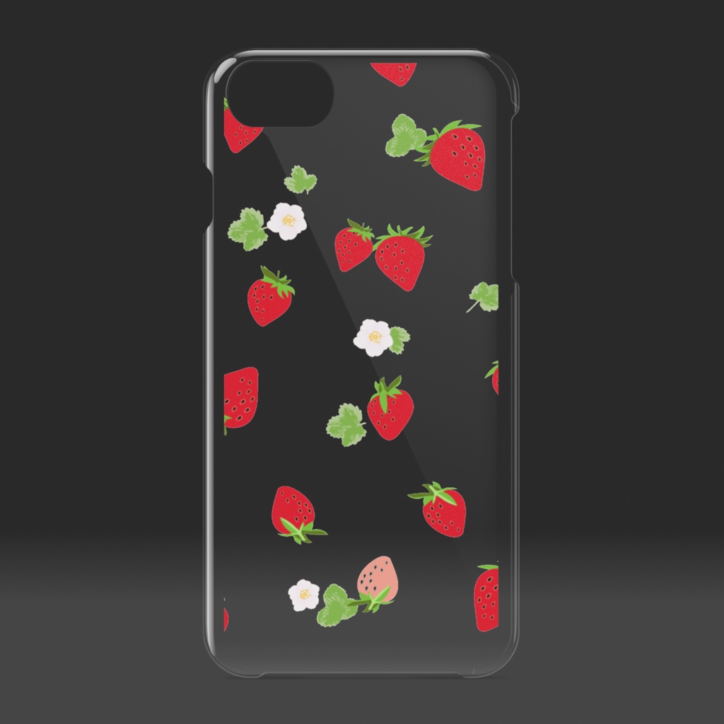 iPhoneクリアケース いちご