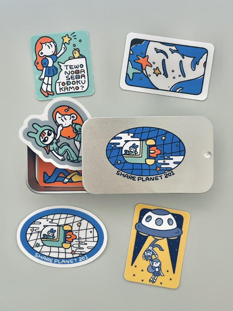 缶ケースつきクリアシールセット(6枚入り)