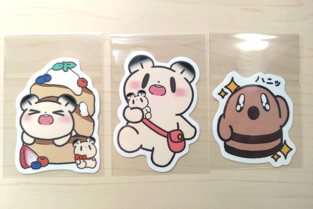ステッカー3枚セット ぬいぬいぷもこ&はにわ