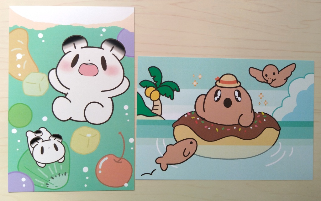 ポストカード2枚セット ぬいぬいぷもこ&はにわ