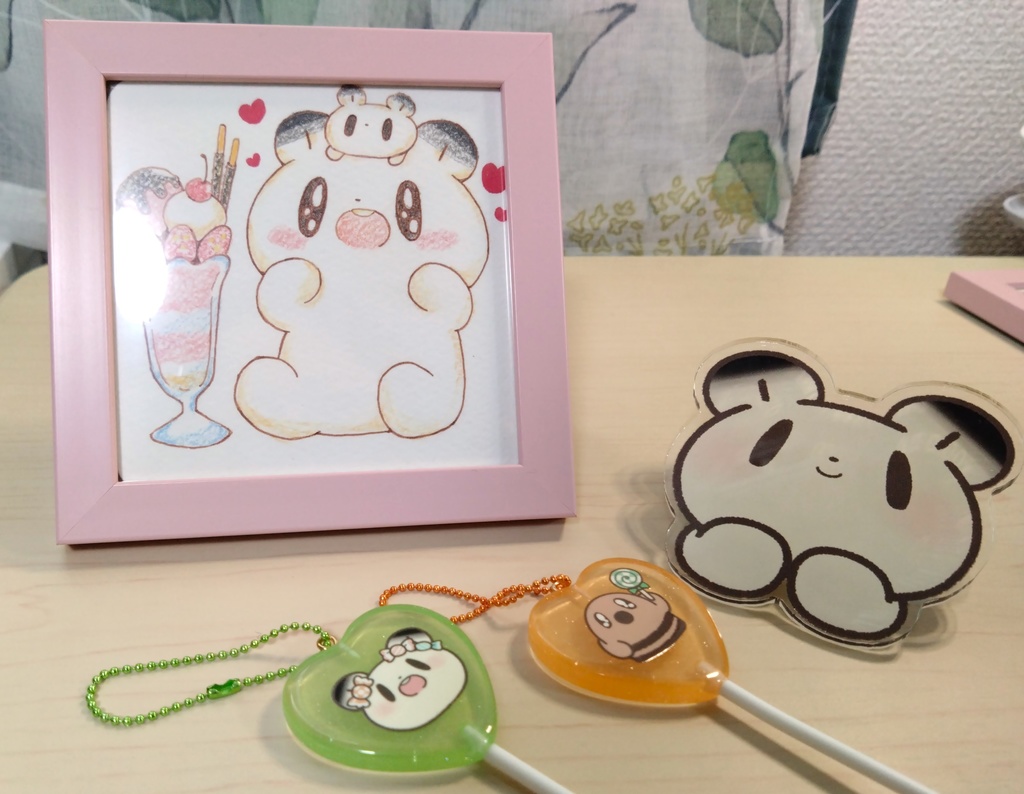 ぬいぬいぷもこ-いちごパフェ ミニ原画