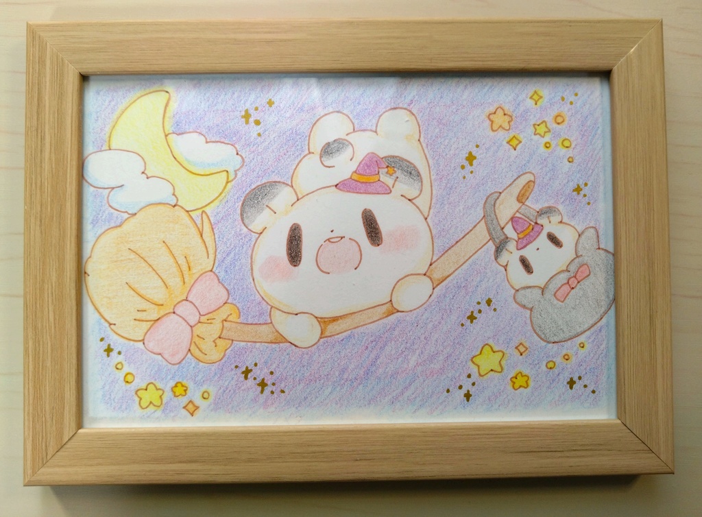 ぬいぬいぷもこ-魔女っこ ポストカード原画