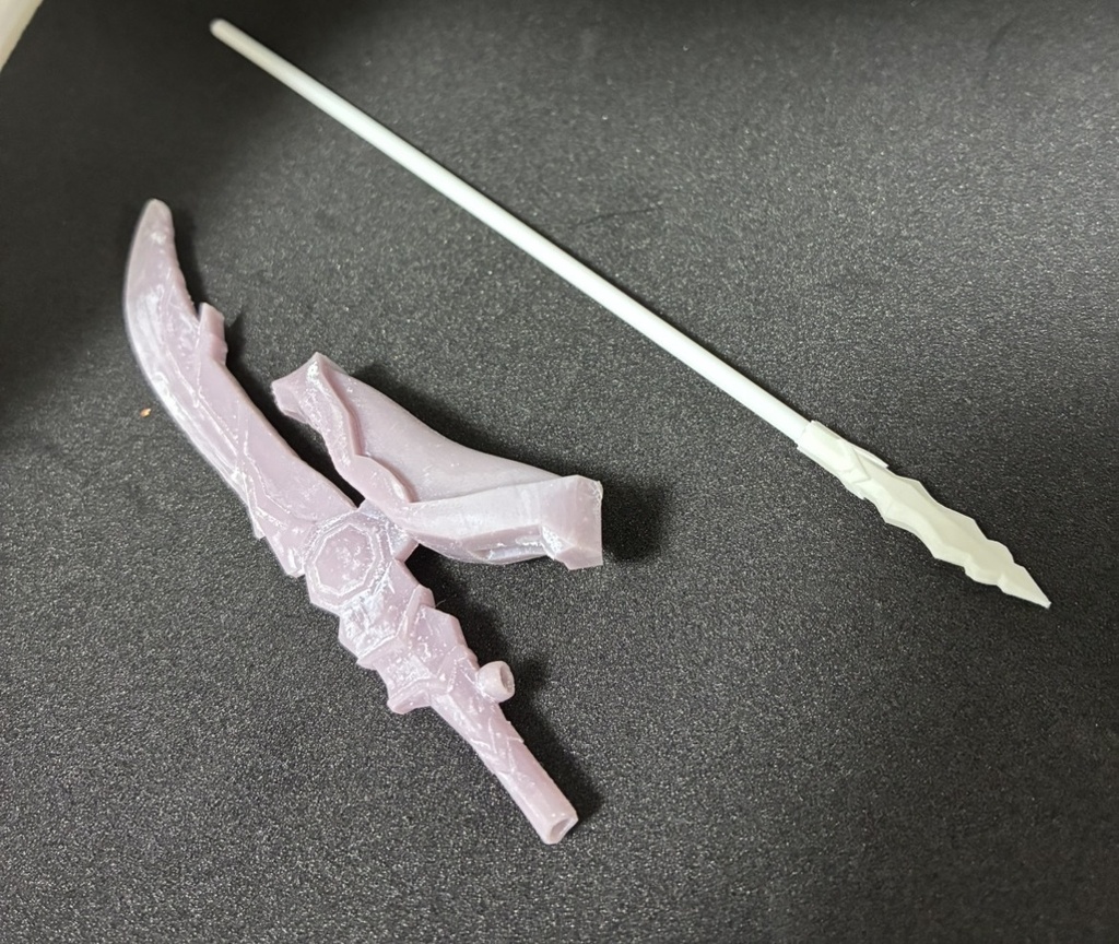 3Dプリント品】1/10〜1/12向け オリジナル薙刀(なぎなた)パーツセット