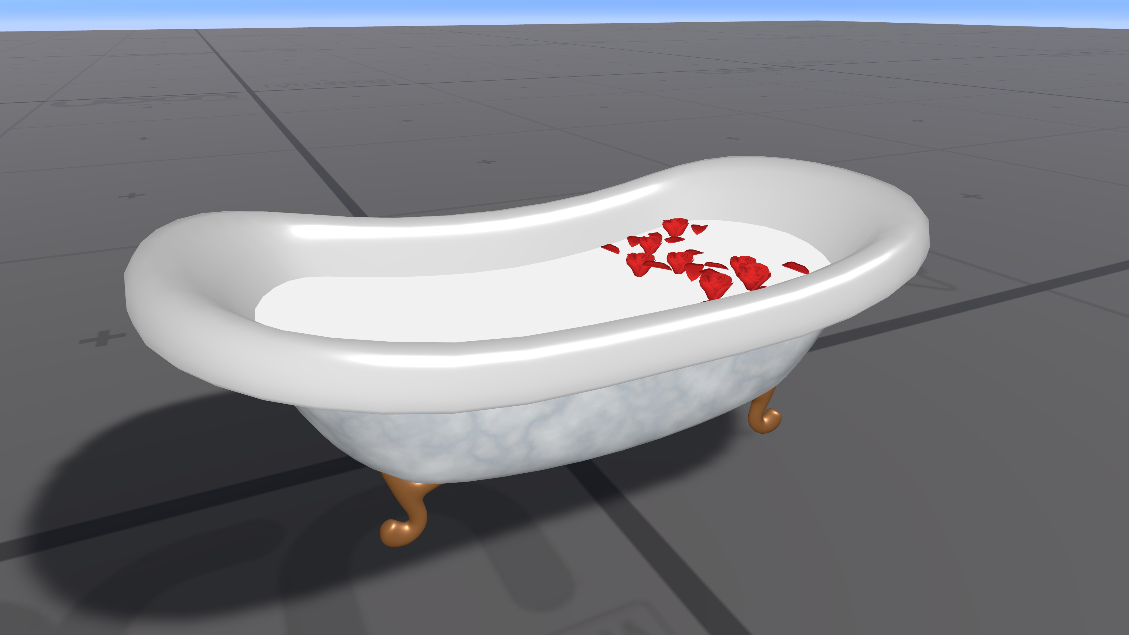 薔薇が浮いてるお風呂