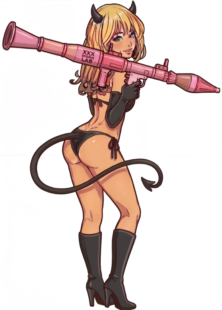 Anime Devil Girl Pin‑up Illustration001 – XXX Design Lab