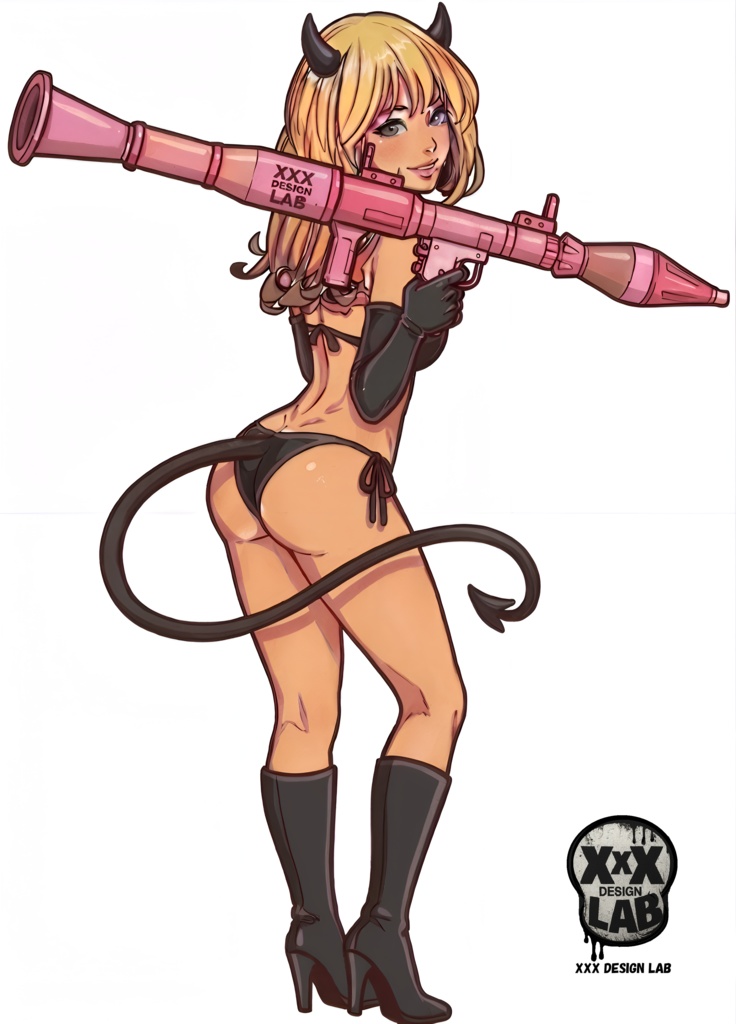 Anime Devil Girl Pin‑up Illustration001 – XXX Design Lab