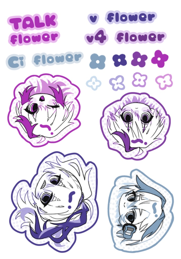 v flowers sticker