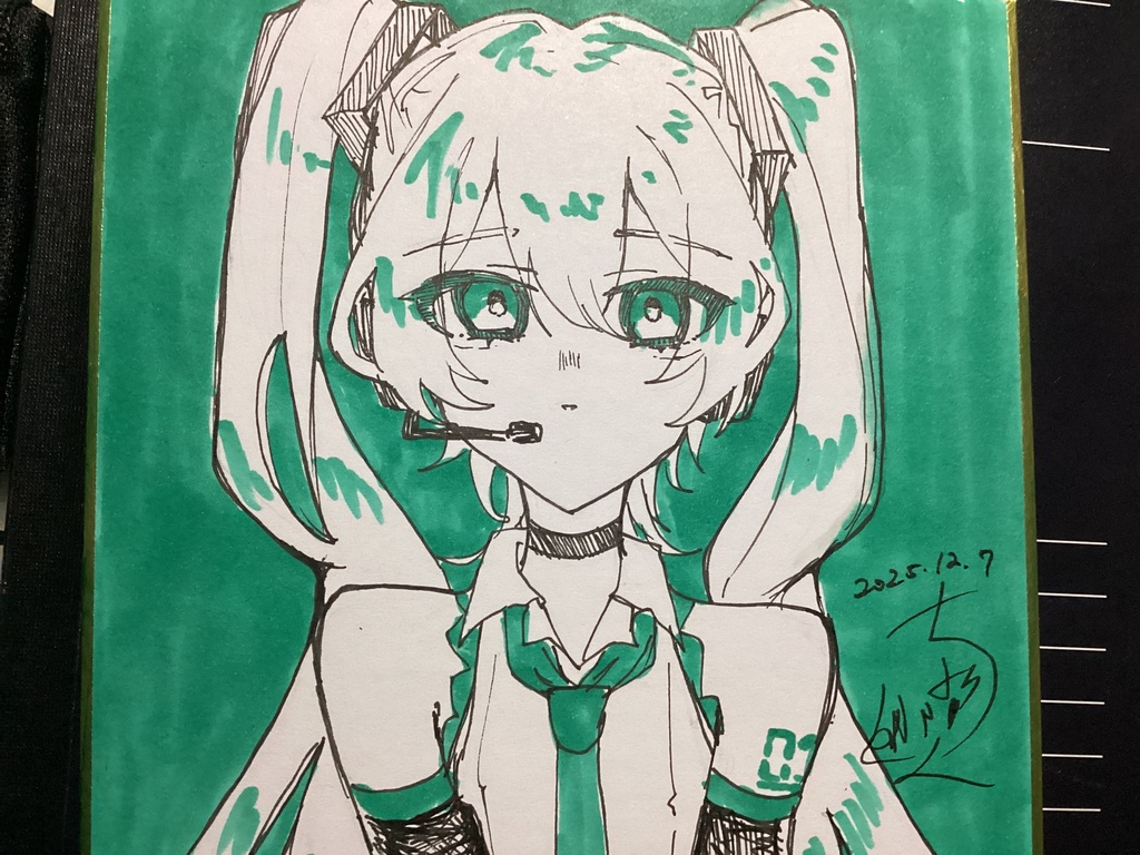 初音ミク色紙小