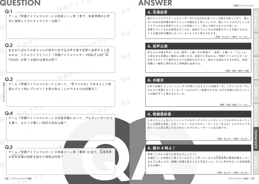 アイマスクイズ 365【電子版】