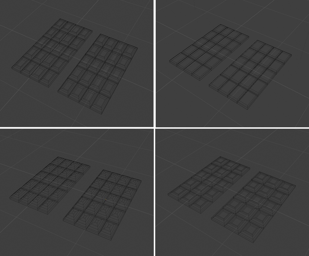 3D板チョコ4種 (ミルク、ホワイト)