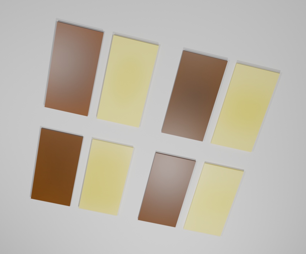 3D板チョコ4種 (ミルク、ホワイト)