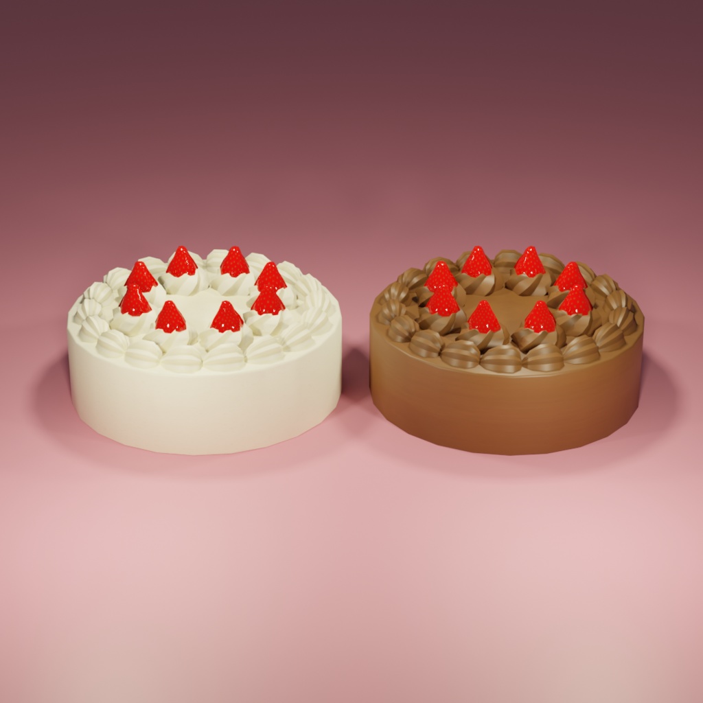 【無料あり】3Dケーキ3種(クリーム、チョコレートクリーム)