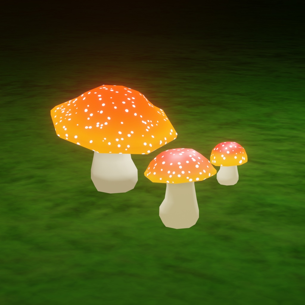 【無料版あり】3D光るきのこ3種