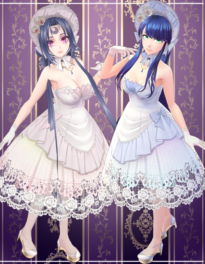 【β版VRoidテクスチャ】レディローズドレスコーデ【FBXアクセサリー】