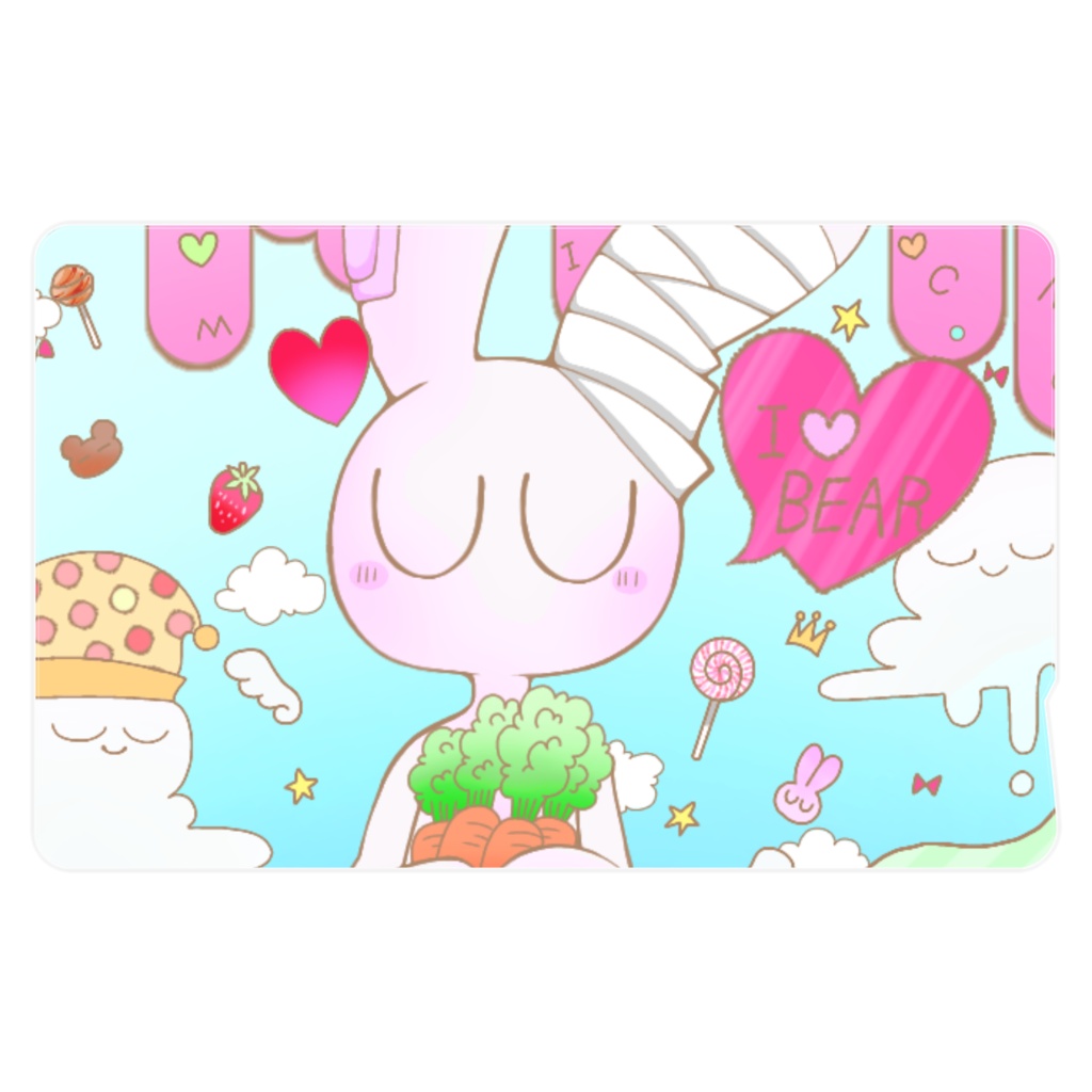 お昼寝うさぎのICカードステッカー