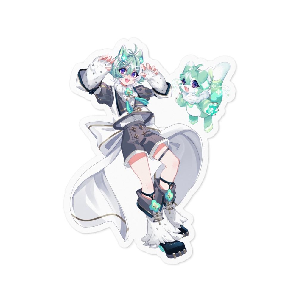 友寄ぽの ステッカー 人型姿＆ケモノ妖精姿 パターンA ver.