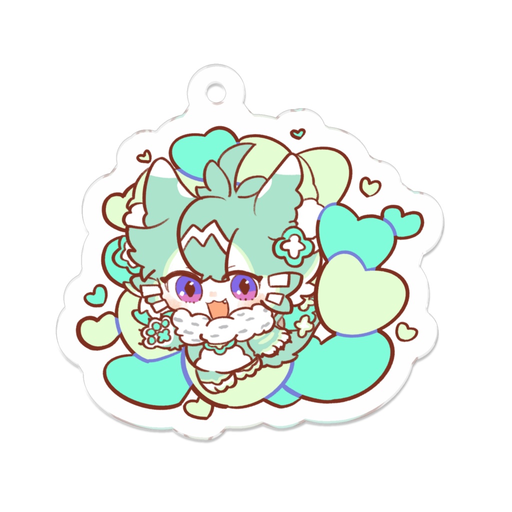 友寄ぽの アクリルキーホルダー ケモノ妖精姿 ハートver.