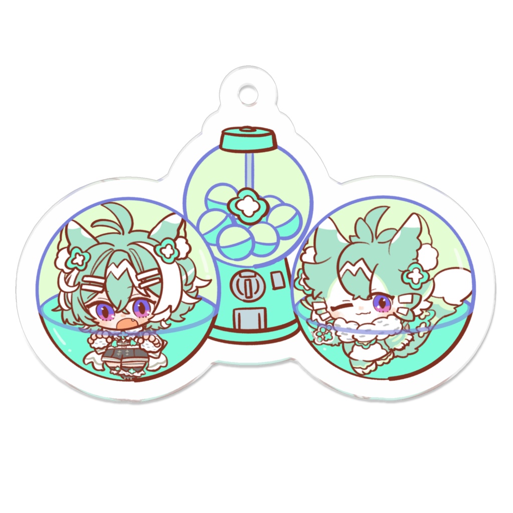 友寄ぽの アクリルキーホルダー 人型姿＆ケモノ妖精姿 ガチャポンver.