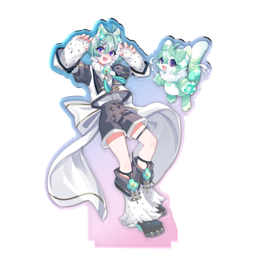 友寄ぽの オーロラアクリルスタンド 人型姿&ケモノ妖精姿 パターンA ver.