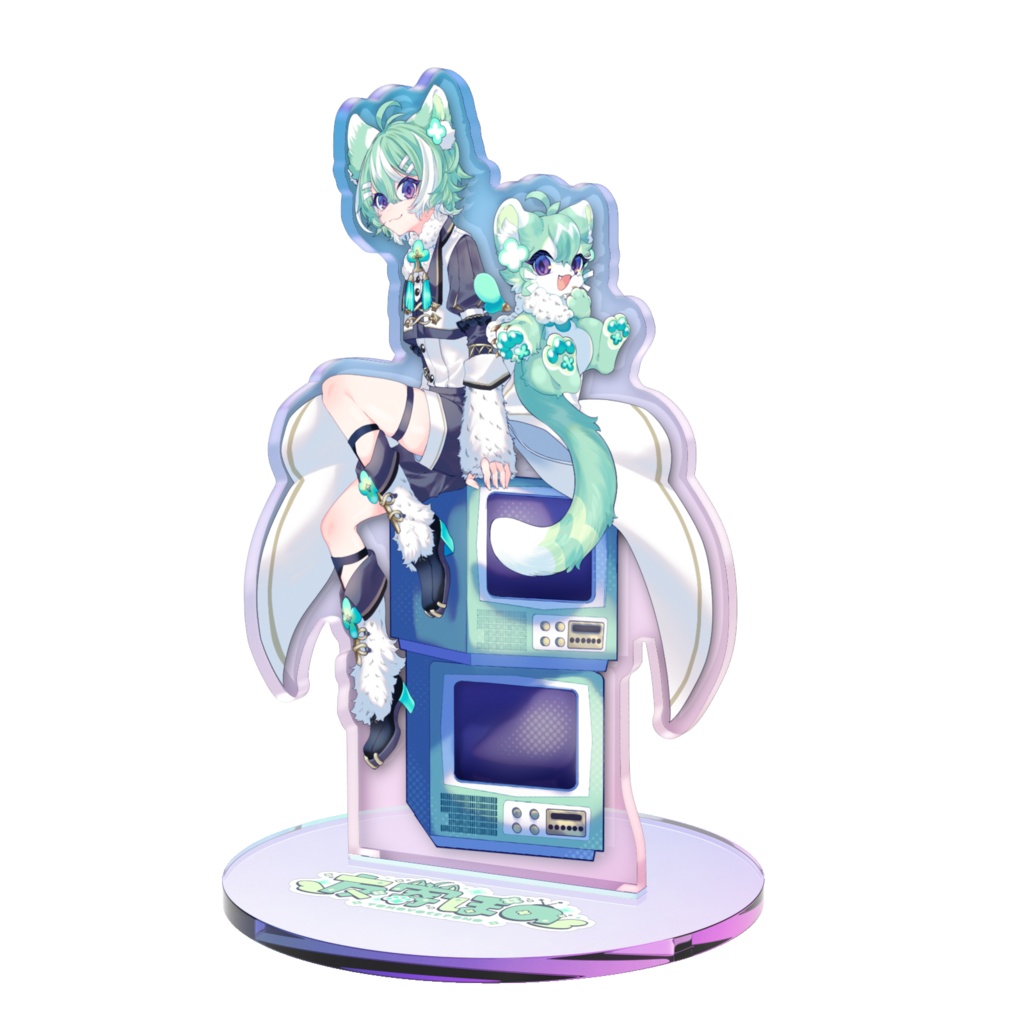 友寄ぽの オーロラアクリルスタンド 人型姿＆ケモノ妖精姿 パターンB ver.