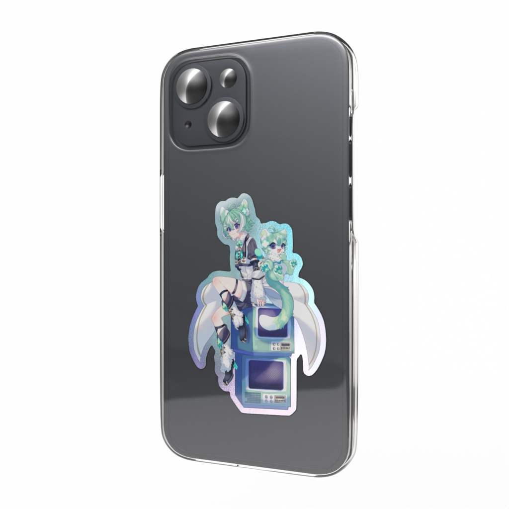 友寄ぽの オーロラスマホステッカー 人型姿&ケモノ妖精姿 パターンBver.