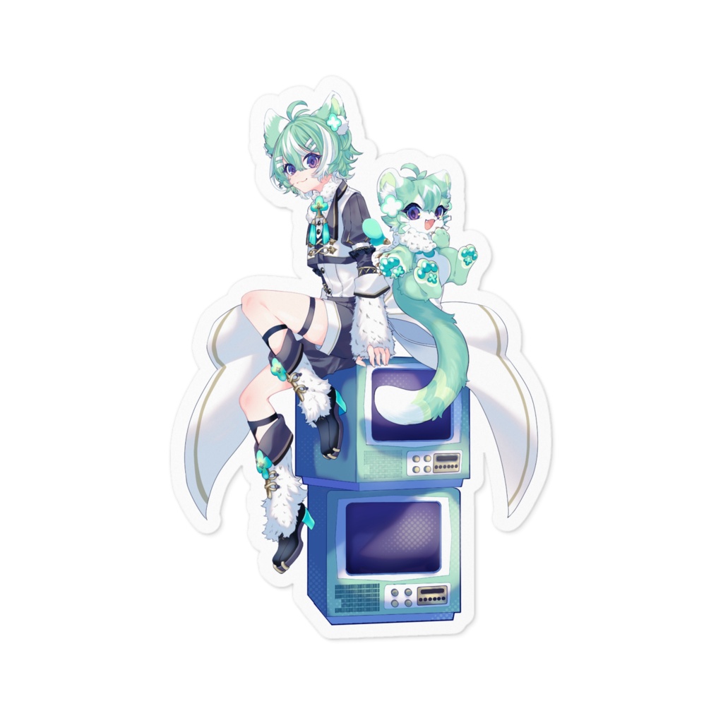 友寄ぽの ステッカー 人型姿＆ケモノ妖精姿 パターンB ver.