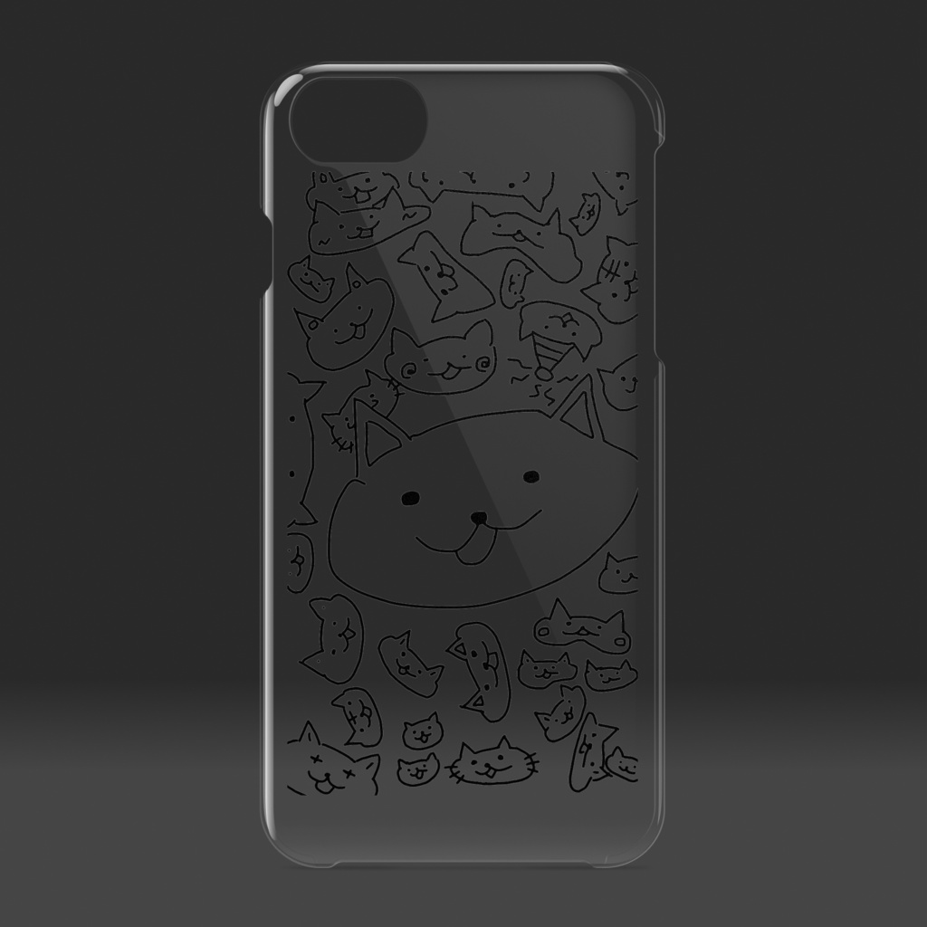 Face neko クリアスマホケース