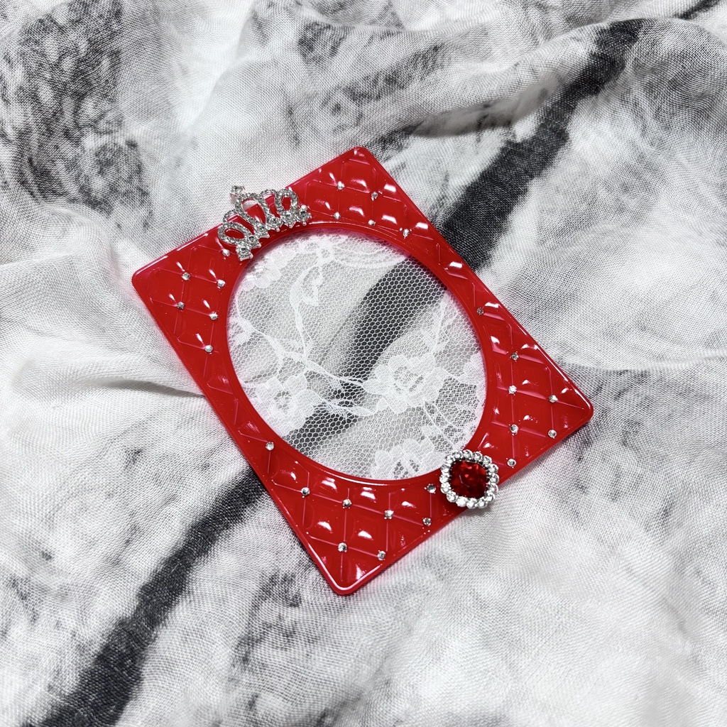 レッド 赤 クラウン 王冠 キルティング デコケース トレカケース レジン ハンドメイド 推し活 オタ活 B8