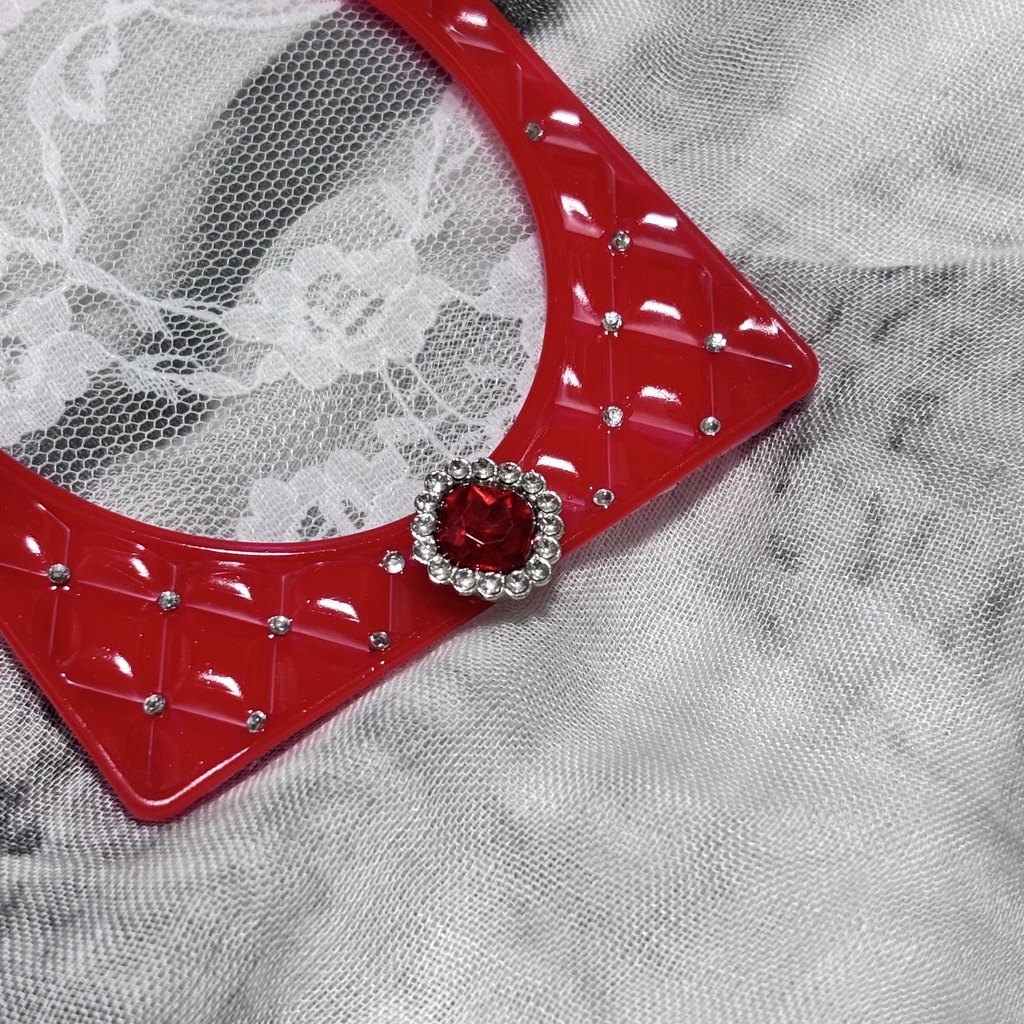 レッド 赤 クラウン 王冠 キルティング デコケース トレカケース レジン ハンドメイド 推し活 オタ活 B8