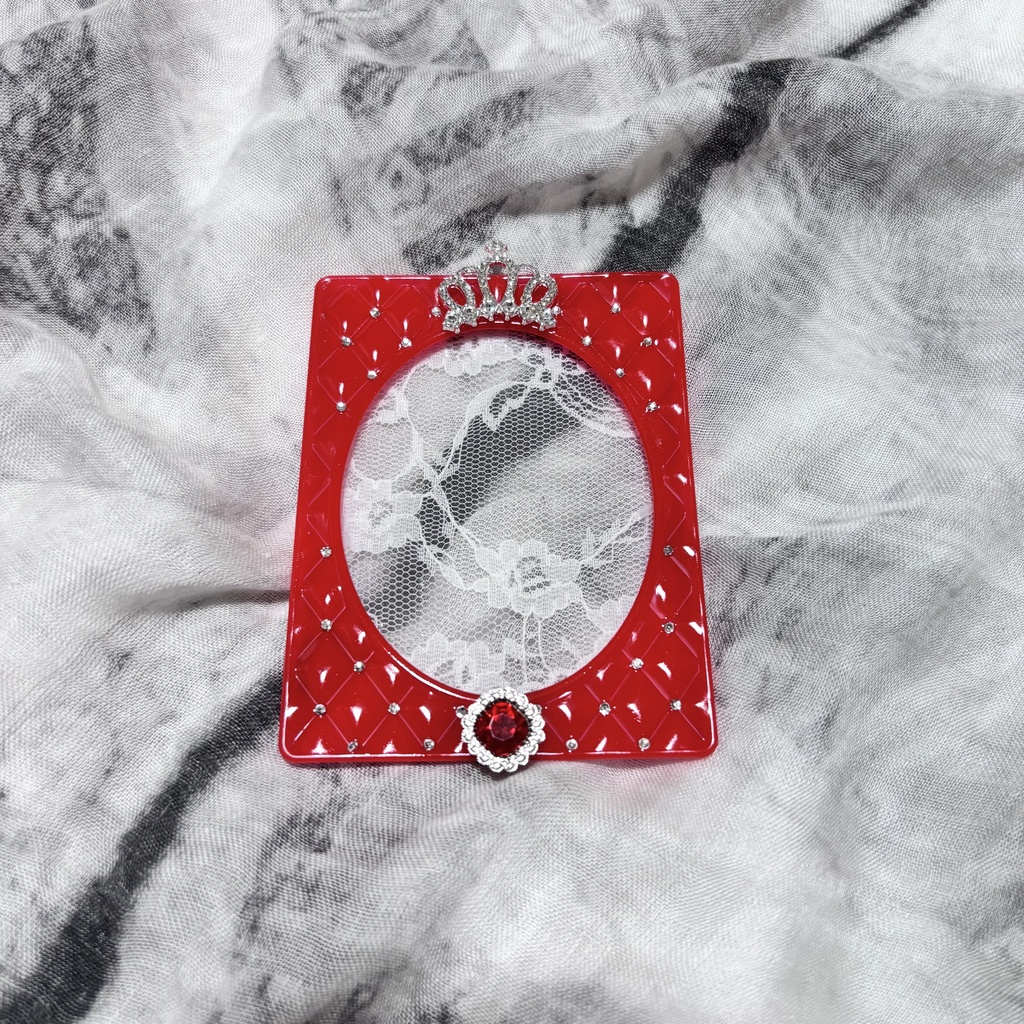レッド 赤 クラウン 王冠 キルティング デコケース トレカケース レジン ハンドメイド 推し活 オタ活 B8