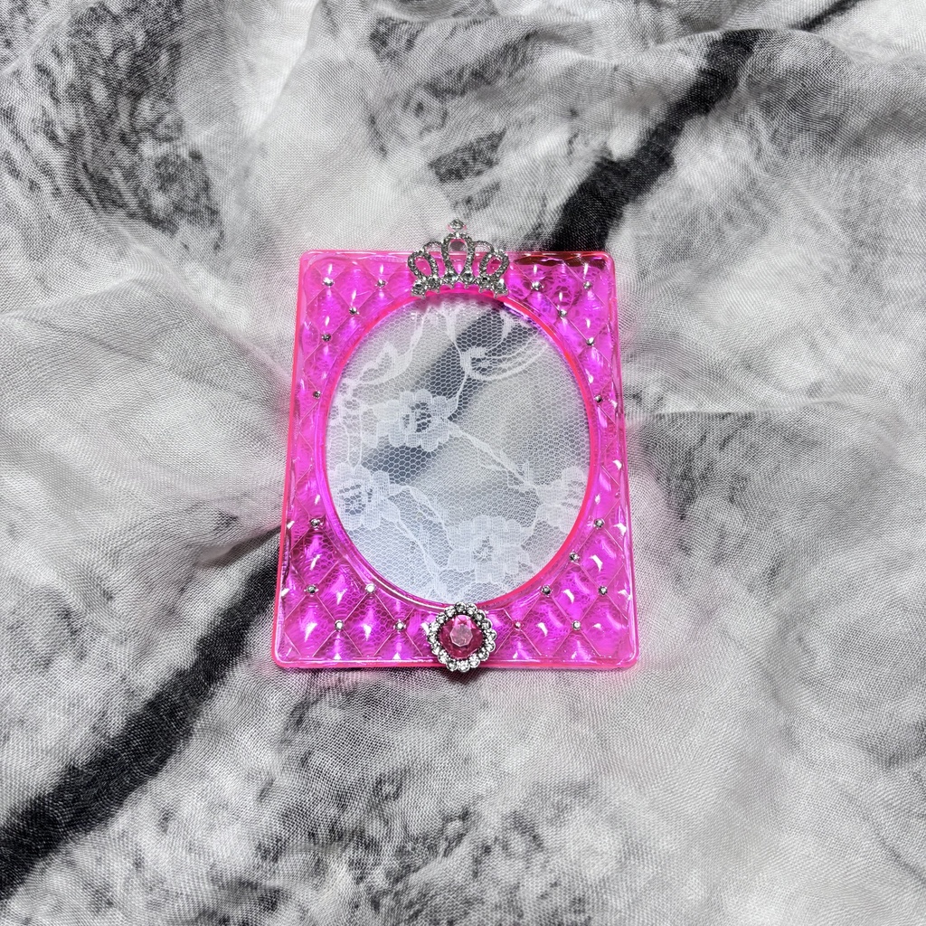 ピンク 桃 クリア クラウン 王冠 キルティング デコケース トレカケース レジン ハンドメイド 推し活 オタ活 B8
