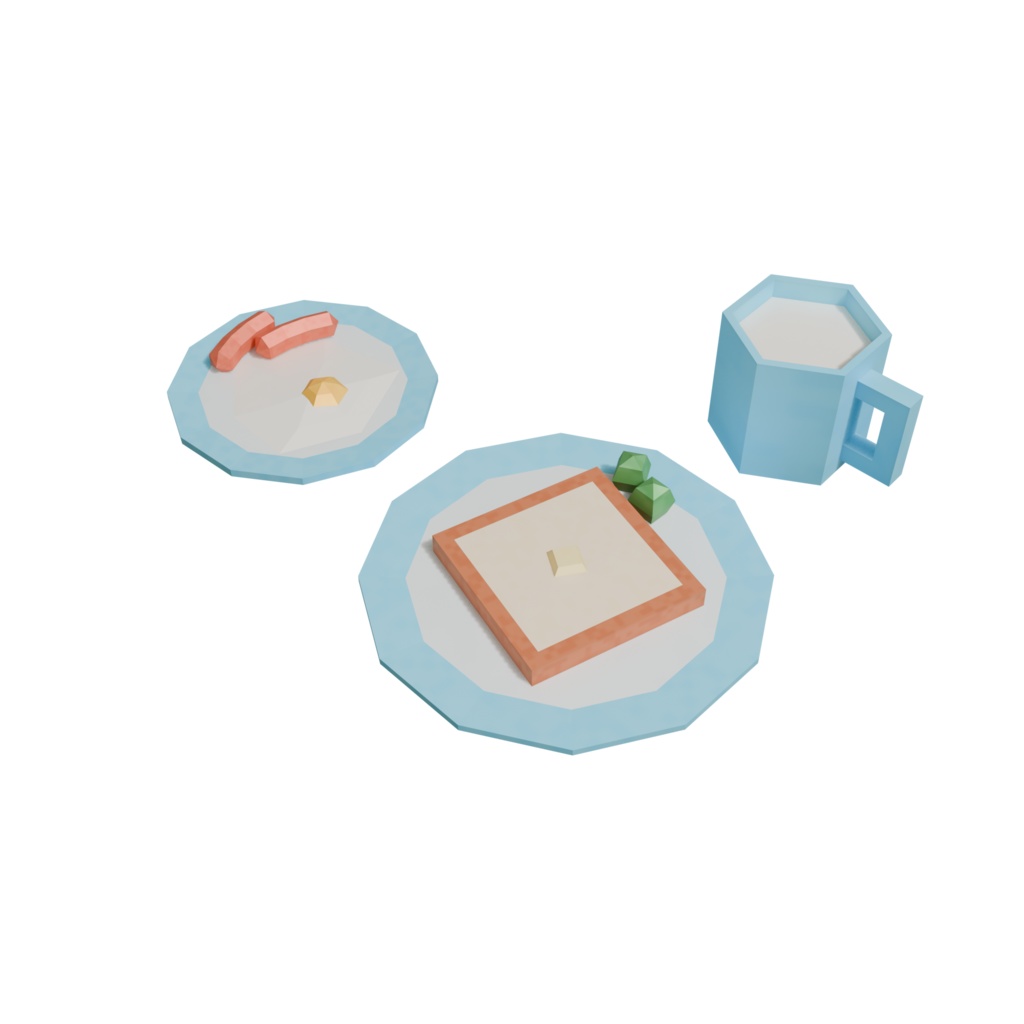 【ローポリごはん】3Dモデル 第一弾