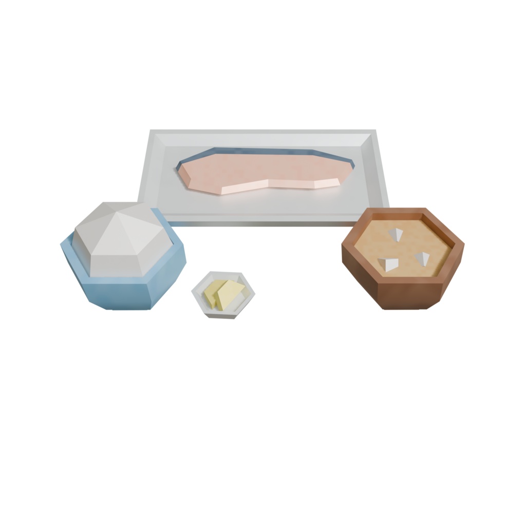 【ローポリごはん】3Dモデル 第一弾