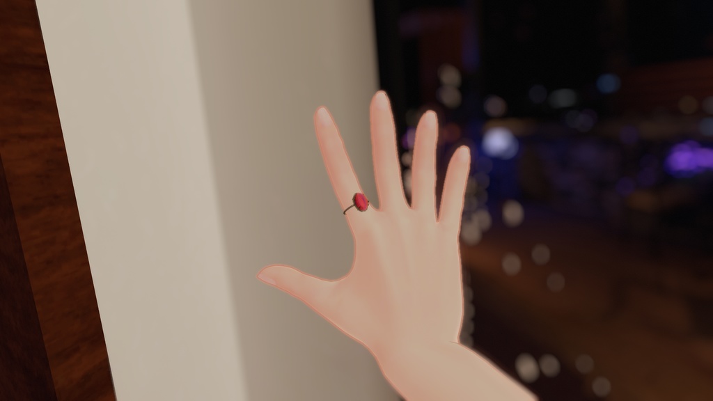 【VRChat想定】天然石のリング~フューシャーピンクカルセドニー~(無料)